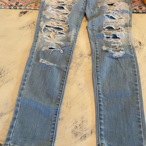 AEO Hi-Rise Super Stretch Jeggings Bleachwashed - Picture 5 of 7